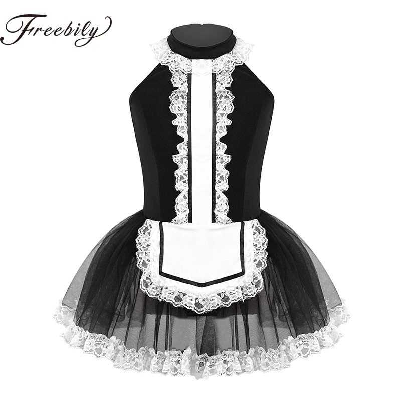 

Kids Child Tutu Ballet Dress Girls Lolita Style Sleeveless Ballerina Tulle Costume Zipper Back Lace Ruffle Tutu Mesh Dancewear