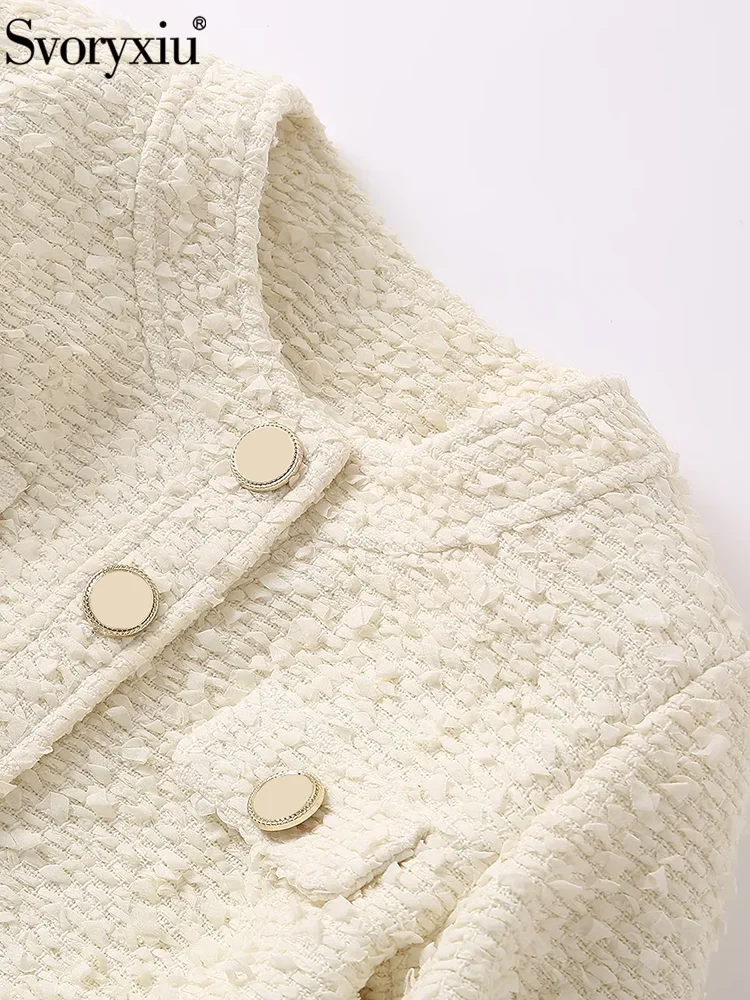 Svoryxiu модные подиумные осенне-зимние бежевые повседневные куртки женские тонкие