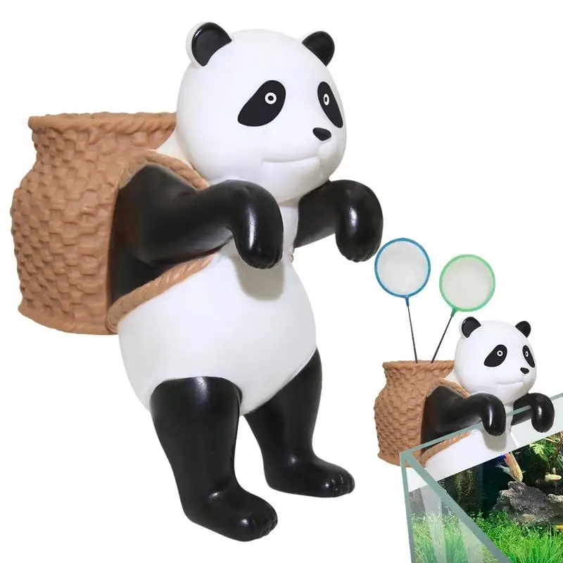 

Garden Pot Hangings Animals Fish Tank Accessories Panda Decorations With Basket Aquarium Hangings Ornament For TV Display Decor