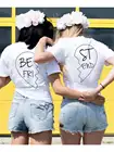 Женская футболка с надписью Love Сердце с надписью Best Friend, белые футболки с круглым вырезом для молодых девушек, вечерние футболки в подарок