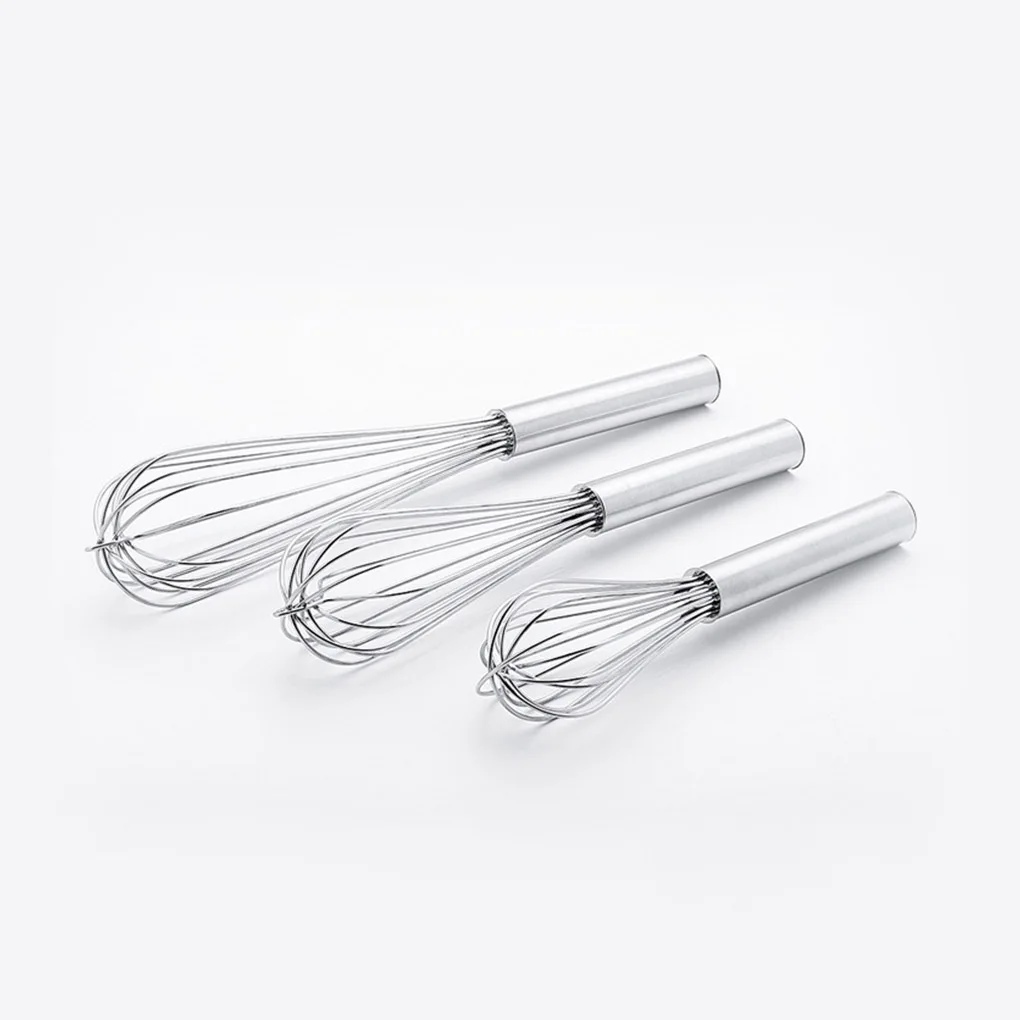 

3pcs Stainless Steel Whisk Rust-proof Wire Set Egg Beater Manual Sturdy Kitchen Egg Whipper