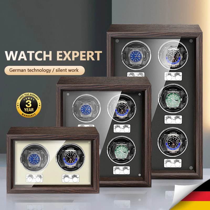 Luxury Wood Watch Winder 2 4 Slot Automatic Mechanical Watches Storage Box Mabuchi Motor Gyro Watch Winder Display Cabinet Gift