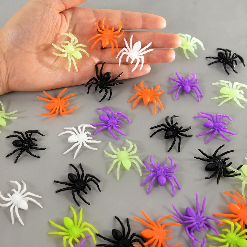 

36/10pcs Halloween 3D Plastic Bat Spider Halloween Party Fools'Day Home Decoration Haunted House Scary Props Kids Trick Toys