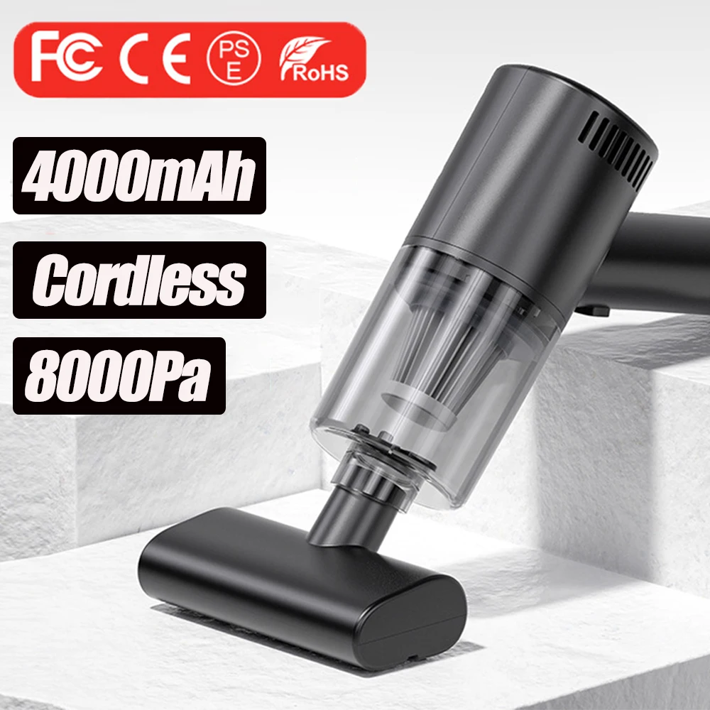 

8000Pa Wireless Car Vacuum Cleaner Cordless Handheld Auto Vacuum Home Car Dual Use Mini Vacuum Cleaner With 4000mAh Battrery