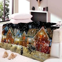 super soft plush coral fleece christmas decorative throw blanket 3d printed nordic style for bed sofa bedspread blanket
