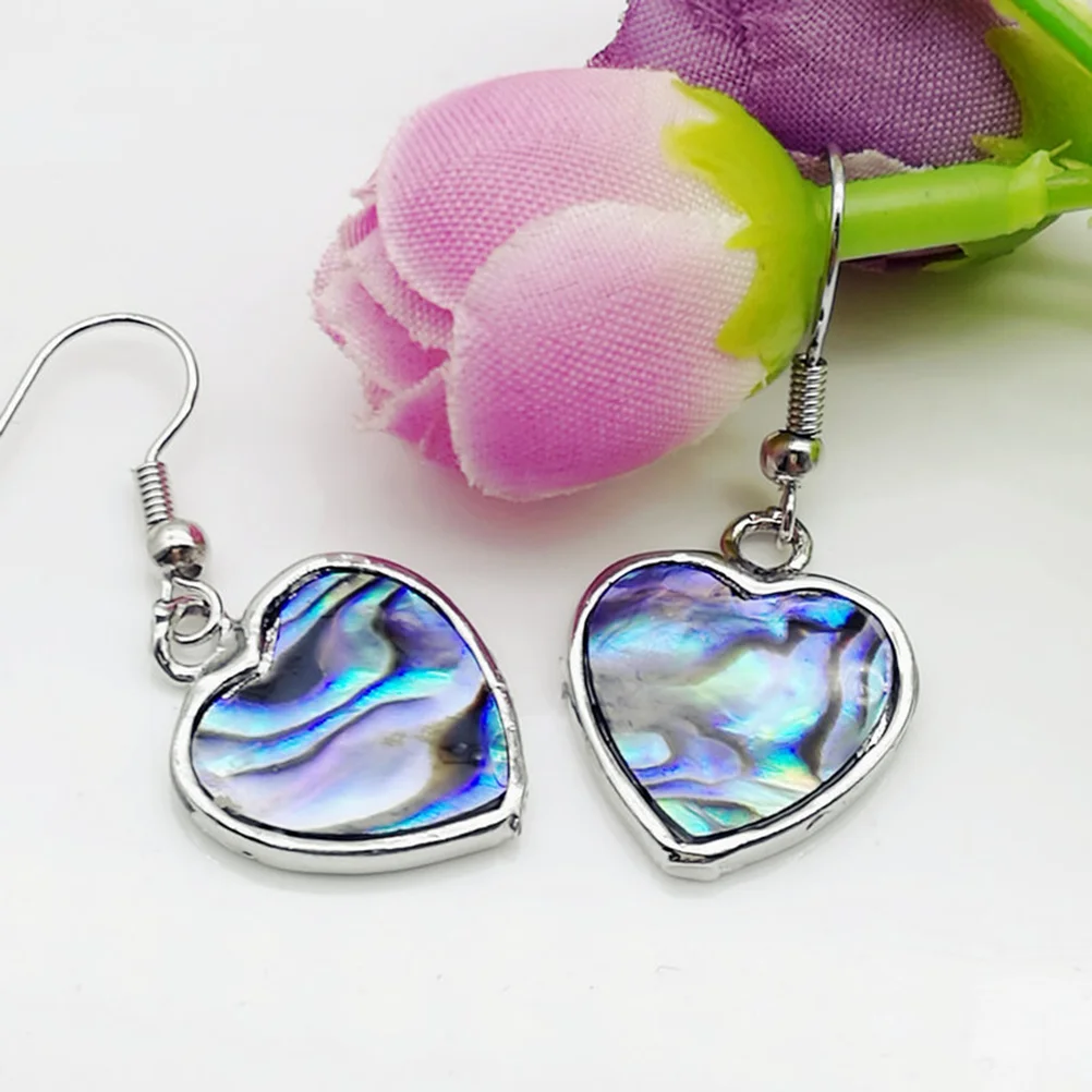 

Lady Ear Jewelry Dangler Woman Fashionable Earring Heart Earrings Girl Abalone Shell Drop