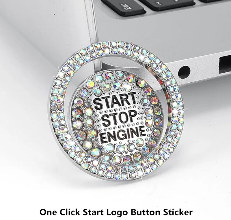 

1PCS For Nissan D22 DAYZ IDS NV200 NV350 370Z Car one-button engine start button switch decorative cover crystal diamond sticker