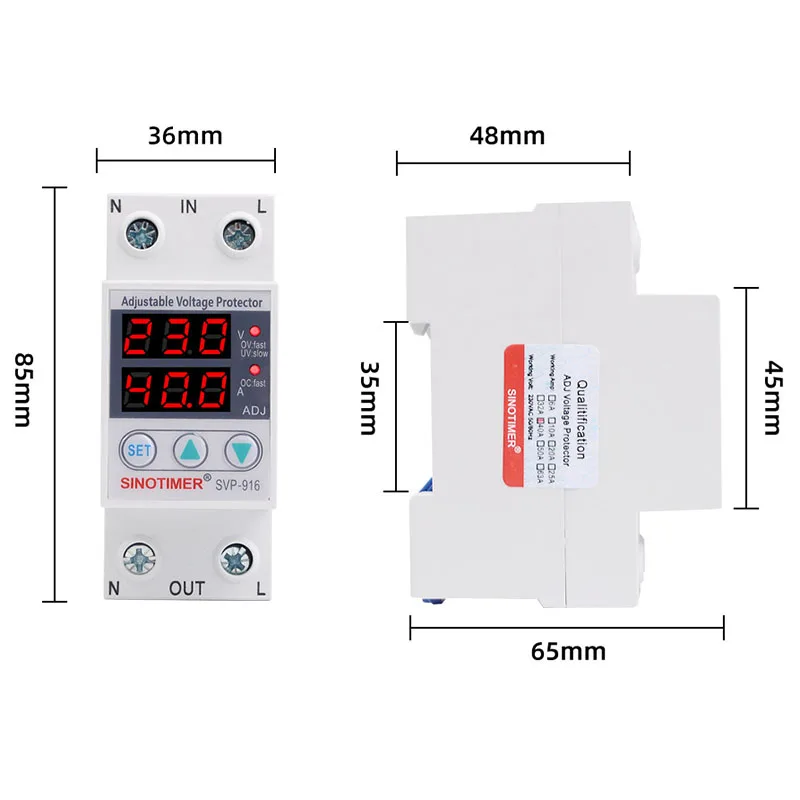 SINOTIMER SVP-916 40A Защита от перенапряжения предельный ток двойной дисплей