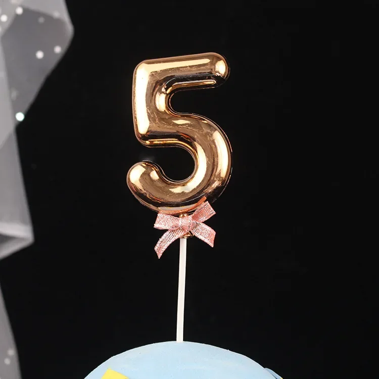 

Фольгированный топпер для торта Gooparty, цифра, единорог, розовый золото