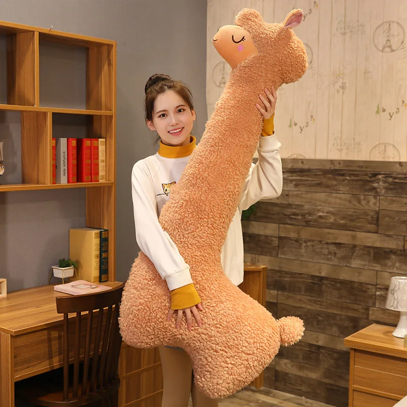 

130cm Lovely Alpaca Plush Toy Soft Kawaii Sheep Llama Stuffed Animal Dolls Sleeping Pillow for Decor Birthday Gift