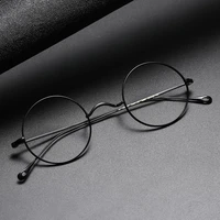 pure titanium small round glasses frame men custom myopia prescription eyeglasses women japanese retro designer handmade glasses