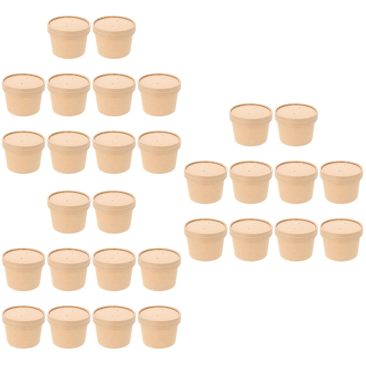 Ice Containers Creamsoup Cups Lids Paper Disposable Bowl Kraft Cup Lid Oz 8 Goplastic Bowlscardboard Takeout Small Dessert