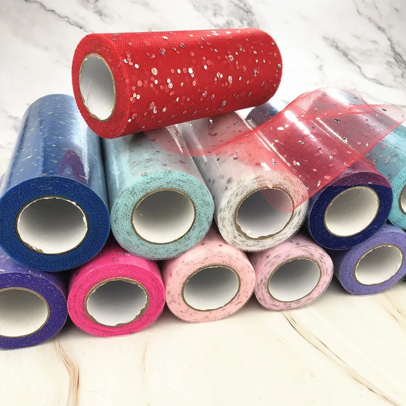 

Baby Shower Glitter Sequin Tulle Roll 10 Yard 15cm Spool Tutu Wedding Decoration Organza Laser DIY Craft Birthday Party Supplies