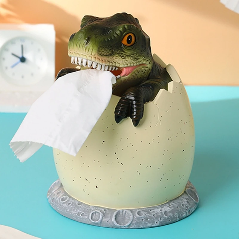 

Creative Dinosaur Tissue Box Desktop Napkin Storage Box Tissue Storage Decorative Container Resin Ornament for Home Office Car