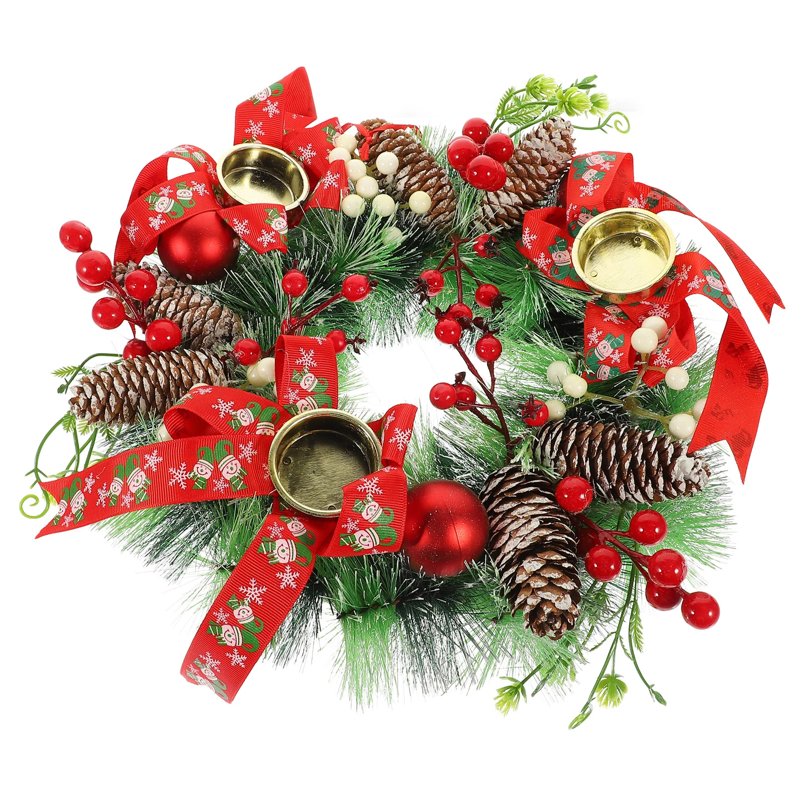 

Holder Ornament Flower Garland Xmas Wreath Stand Wreaths Door Decor Red Ball Hanging Decors