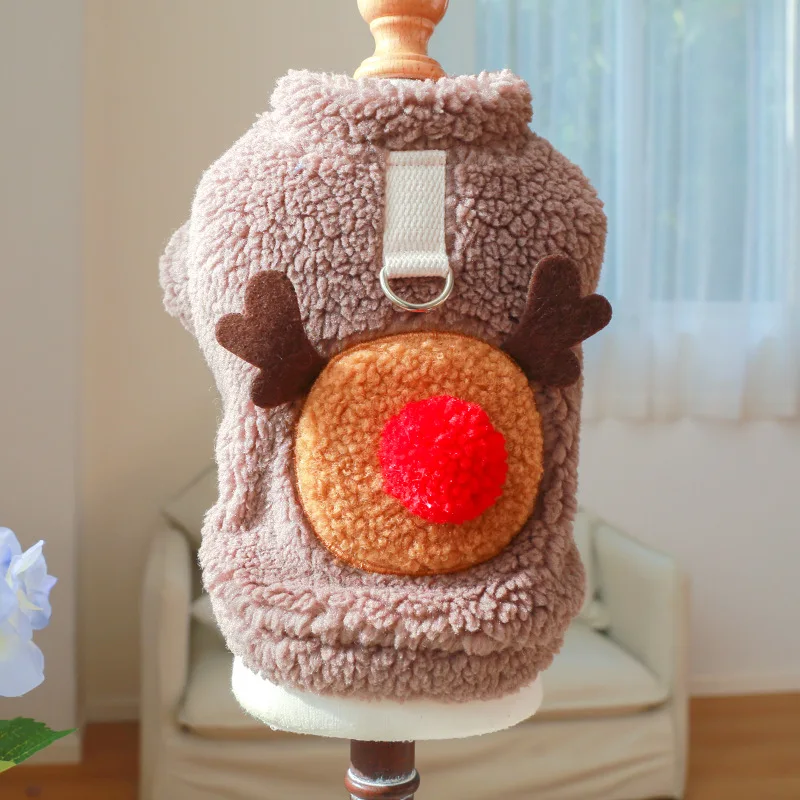 Новинка 2022 роскошная флисовая куртка для собаки зимнее теплое оленевое пальто