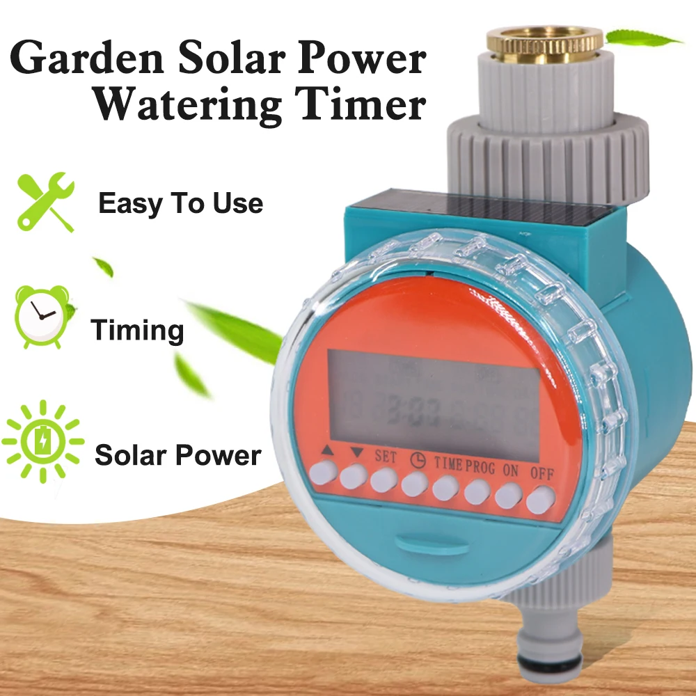 

Garden Solar Power Water Timer Automatic Programmable Waterproof Power Saving Irrigation Controller LCD Digital Valve Reusable