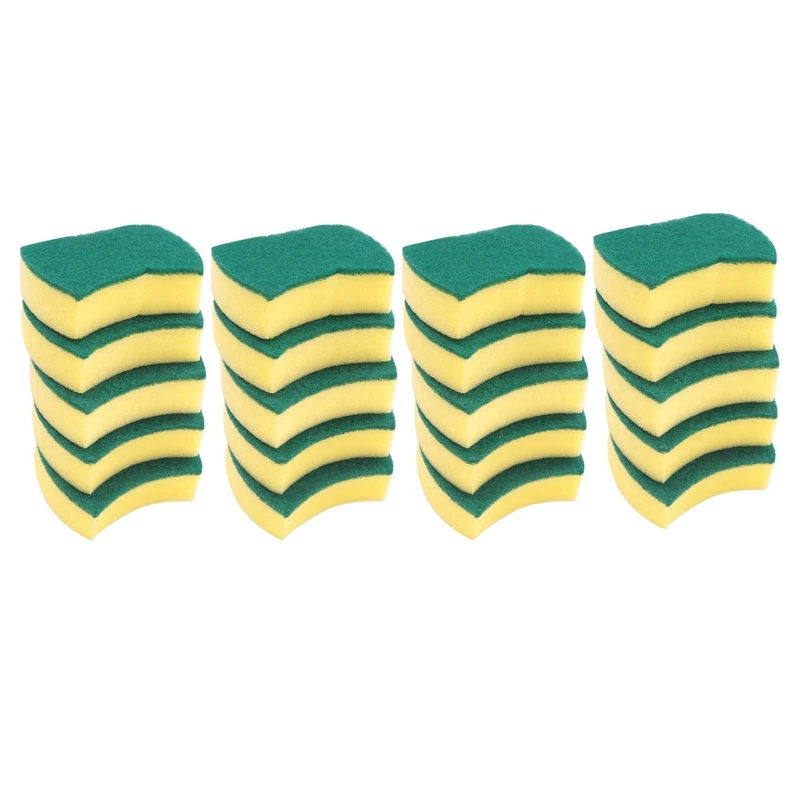 

120Pcs Multi-Purpose Double-Faced Sponge Scouring Dish Washing Scrub Sponge Stains Removing Cleaning Scrubber Brush
