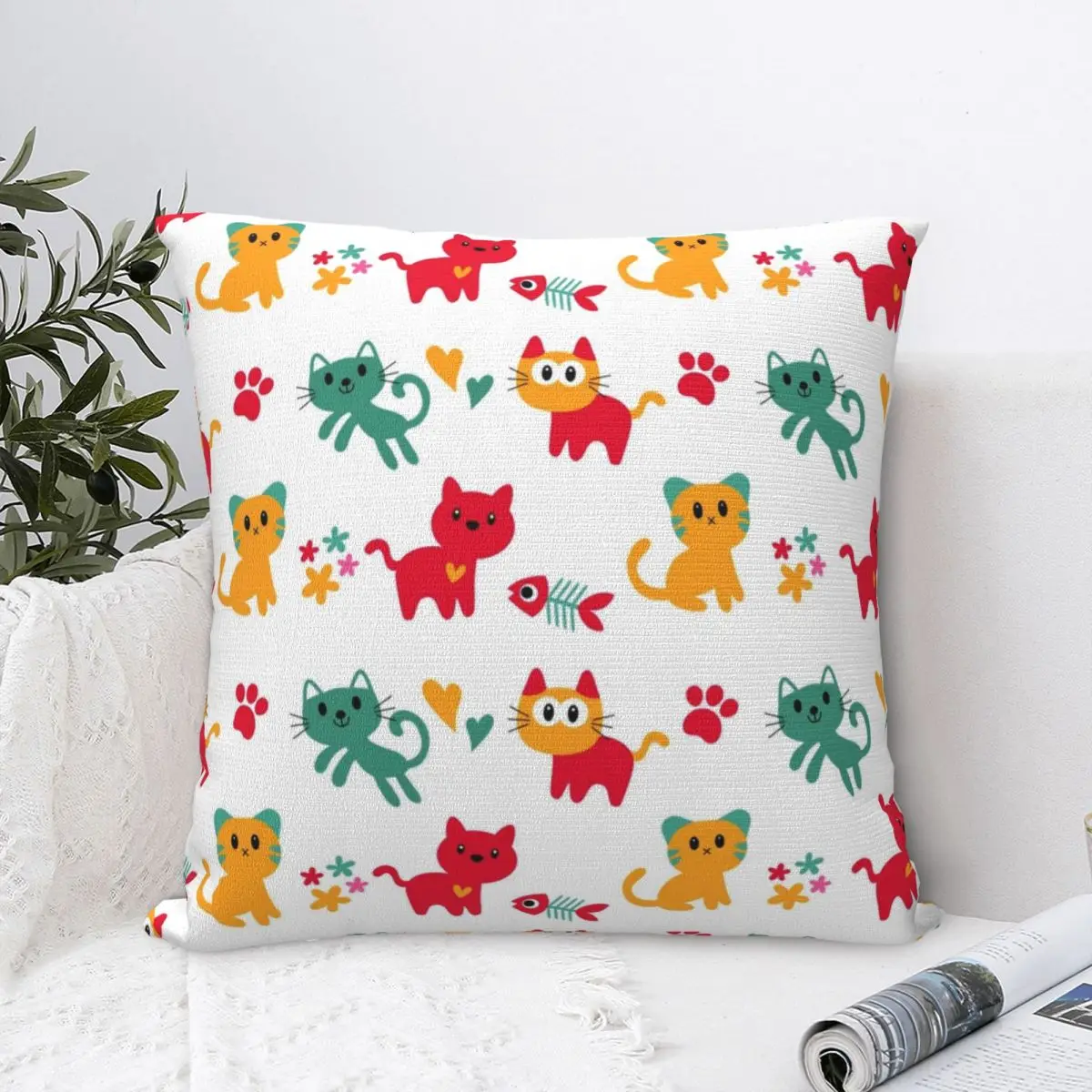 

Cat Lover Christmas Gift For Family Member Pillowcase Pillow Case Cushion Cover Home Sofa Car Decorative Throw Pillow Pillowcase