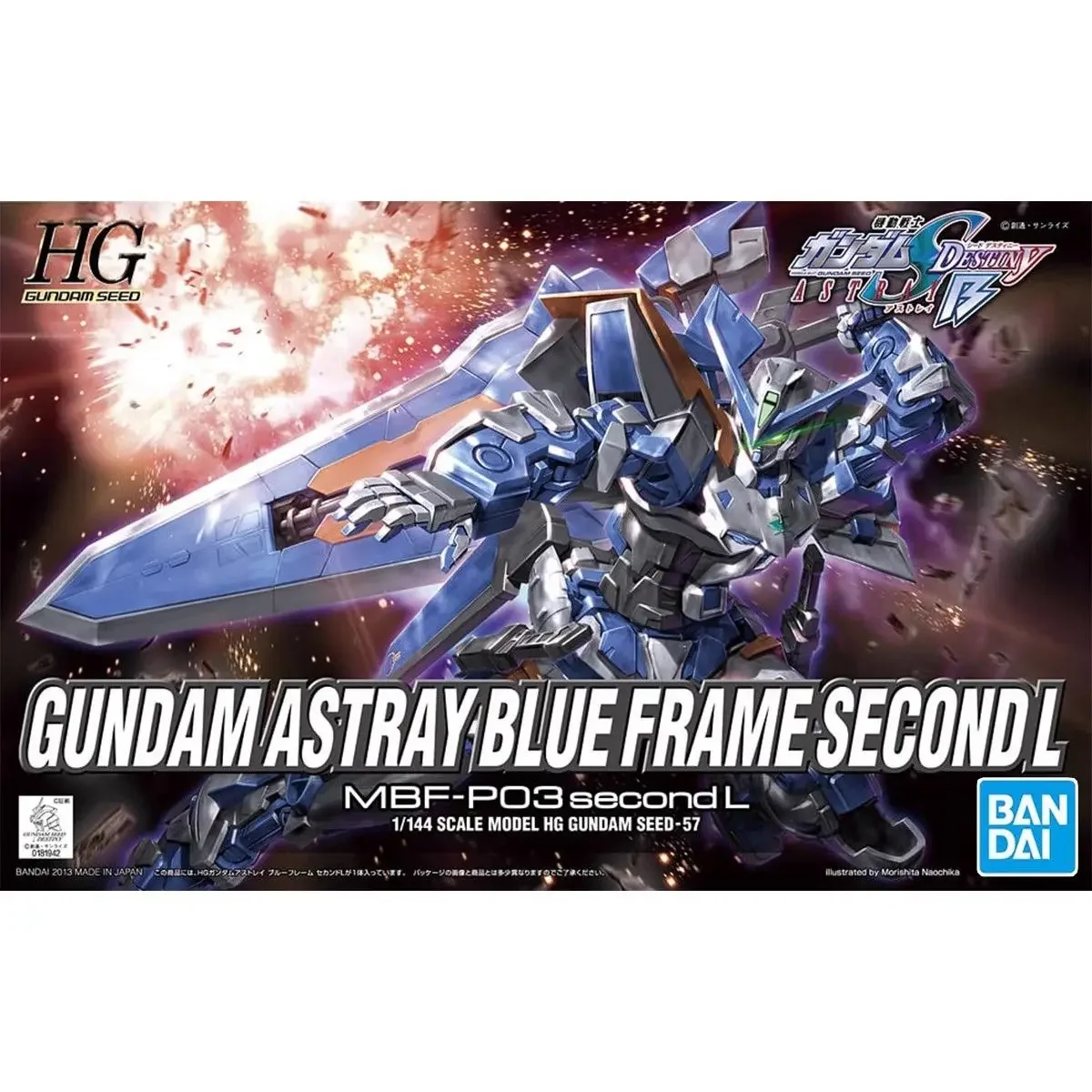 Оригинальная Bandai Gundam Astray Blue Frame Second L HG 1/144 аниме экшн модель сборки игрушка для