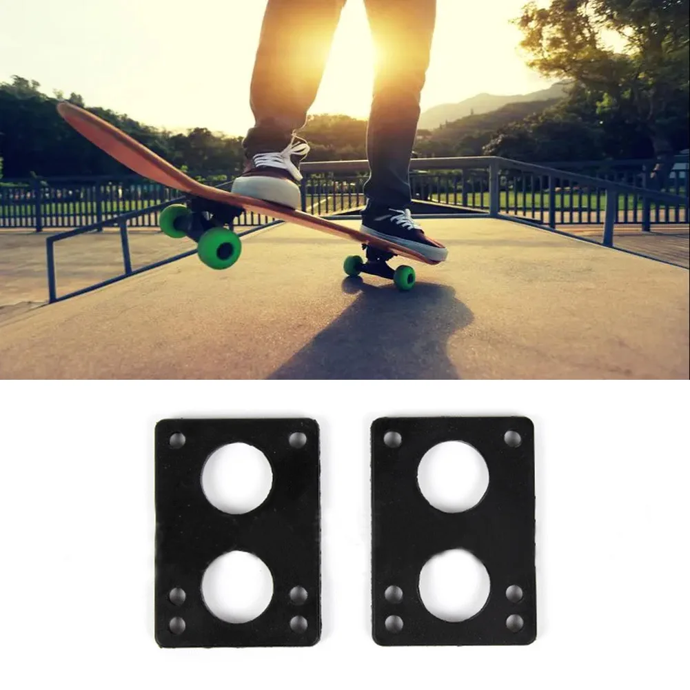 2Pcs 6/8/10mm Soft Skateboard Truck Riser Shock Pads Longboard Shockpad Washers Durable PU Skateboards Accessories Equipment images - 6