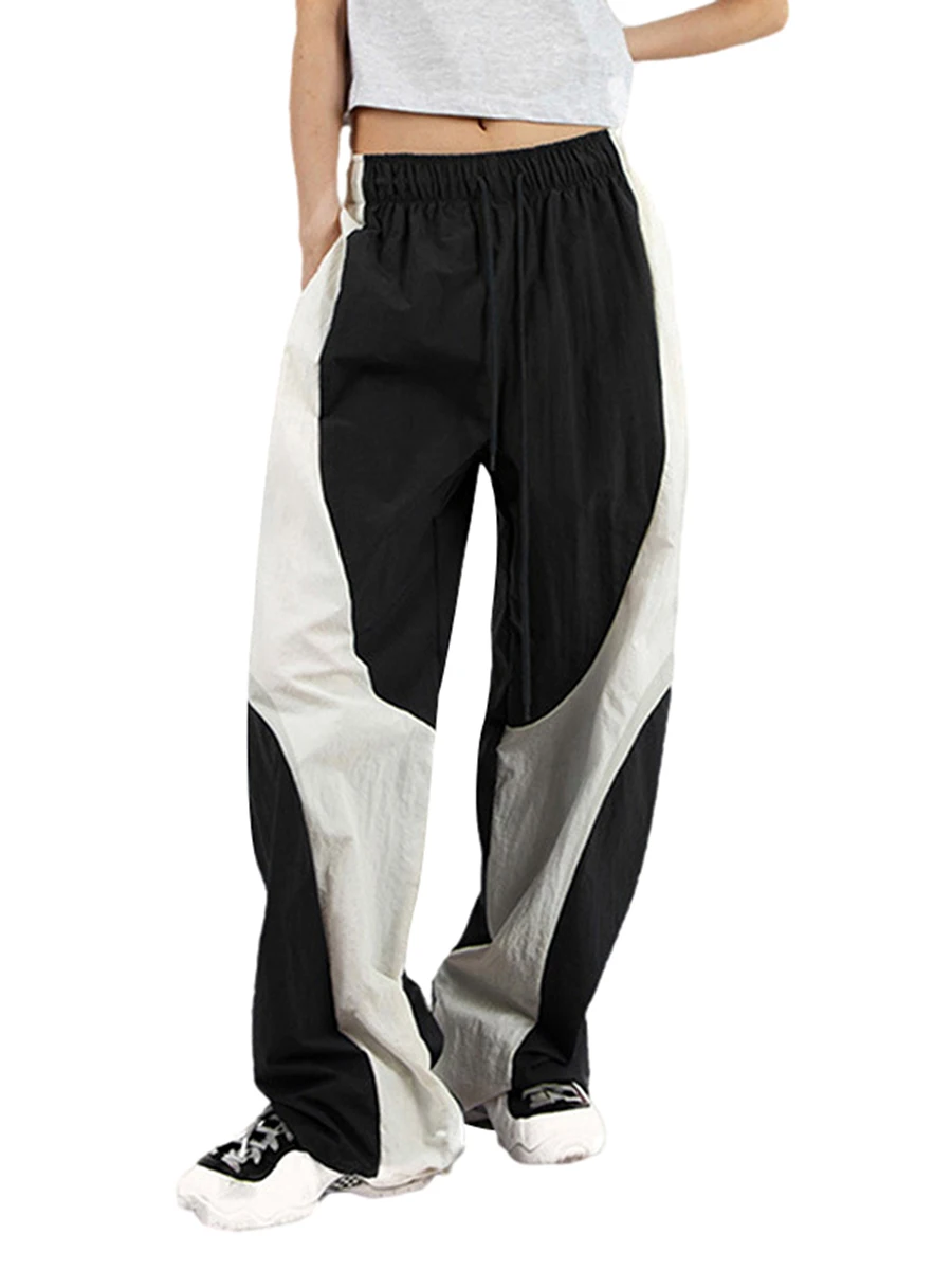 

Женские широкие брюки с высокой талией и боковыми полосками для шикарной модной одежды в уличном стиле