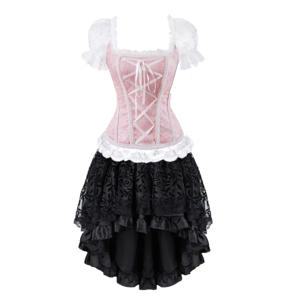 Синий корсет-бюстье-юбка-пачка размера плюс для женщин на шнуровке готический