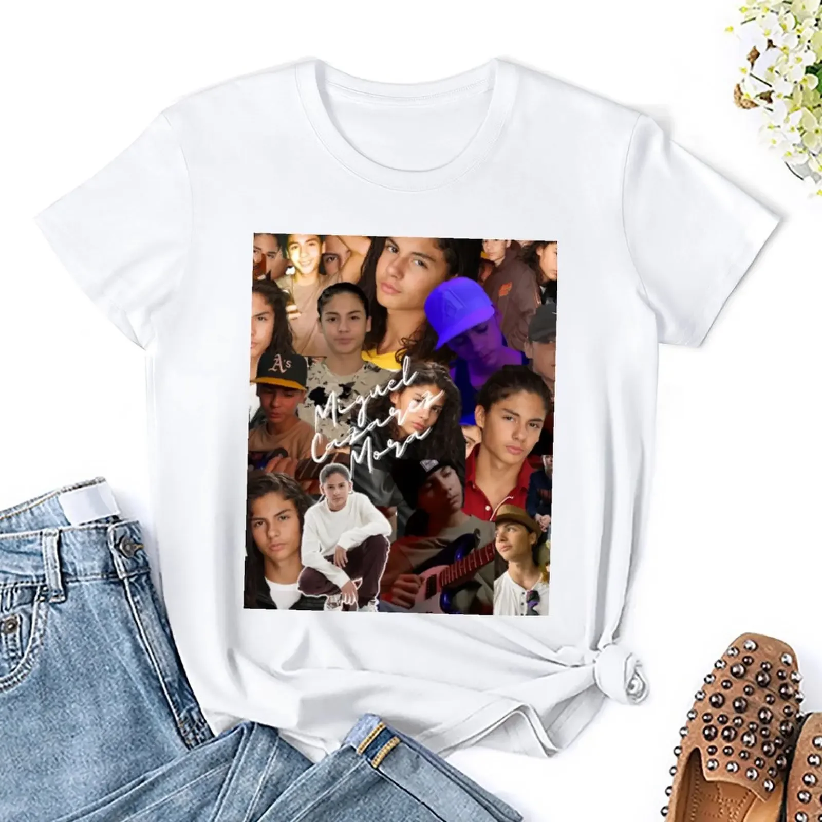Бесшовный коллаж с надписью Мигеля казареза Мора-2 футболки женские топы летние