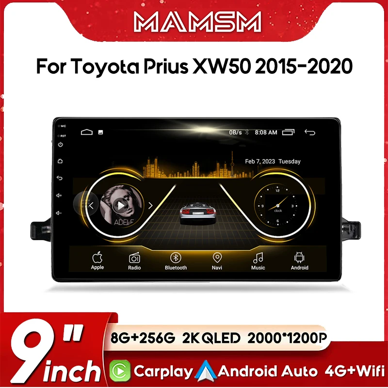 Автомобильный радиоприемник Android 13 для Toyota Prius XW50 2015-2020 LHD RHD стерео Carplay Auto GPS Navi