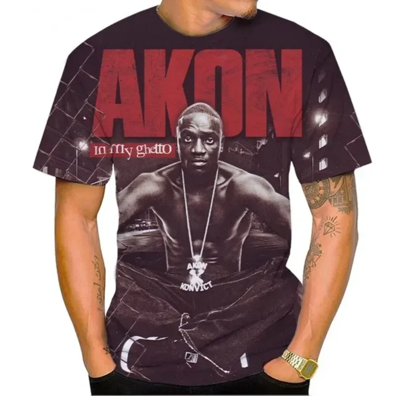 

Men's T-Shirt Aliaume Damala Badara Akon Thiam 3D Printed Casual Hip Hop Rapper Crew Neck Short Sleeve T Shirt Top S-6XL