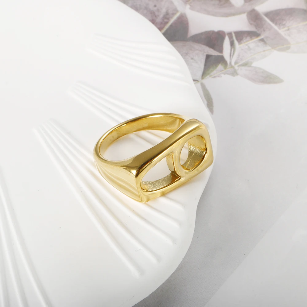 Необычное два геометрических полых колец из нержавеющей стали