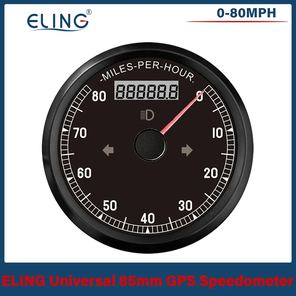 ELING 85 мм GPS спидометр 0-80MPH 0-150MPH одометр регулируемый с белой подсветкой для автомобиля, грузовика, лодки, яхты, универсальный (art.: 3920ccf6d310c) - 3920ccf6d310c
