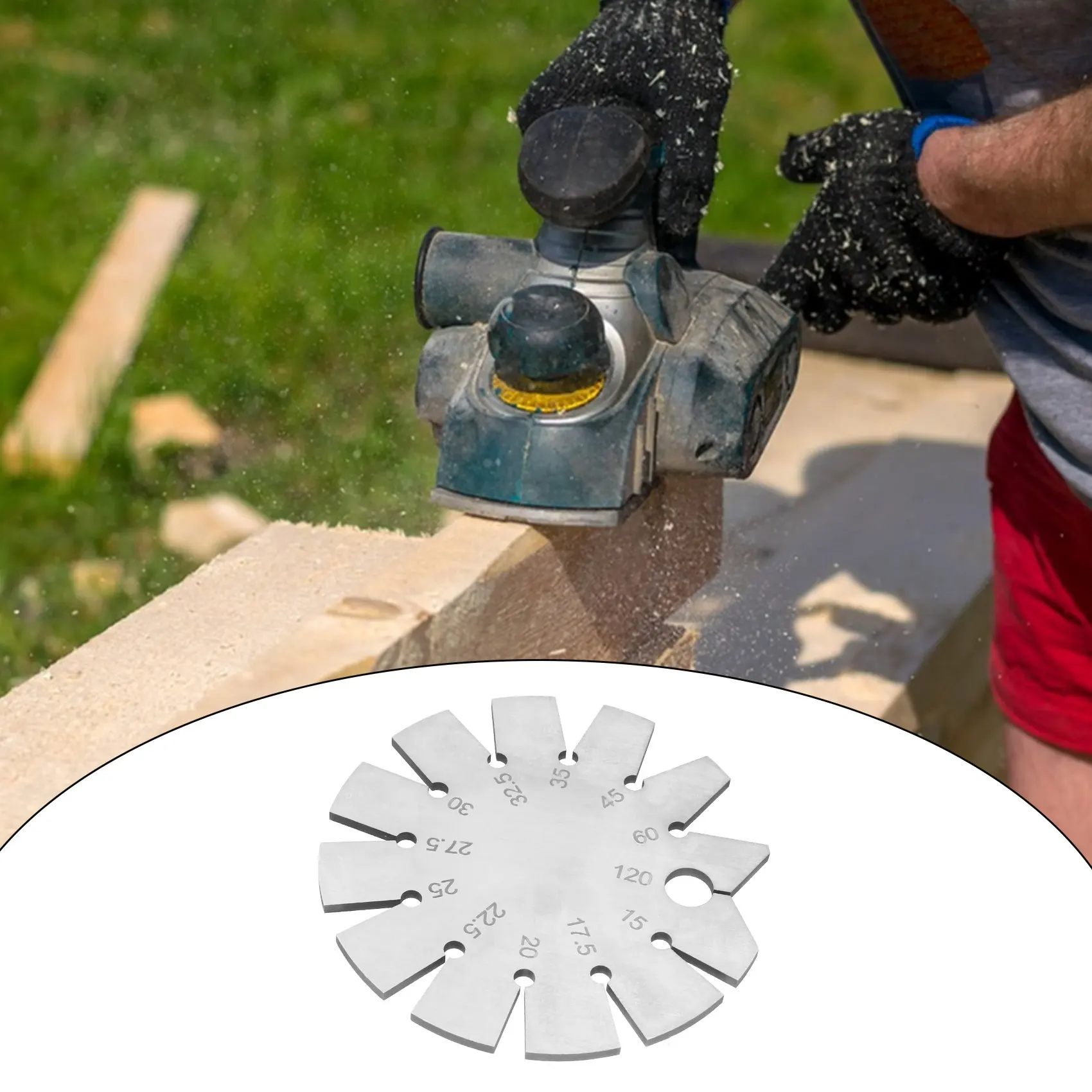 Bevel Gauge Axe Angle Round Shape Knife Finder Blade 15-120° for Measuring