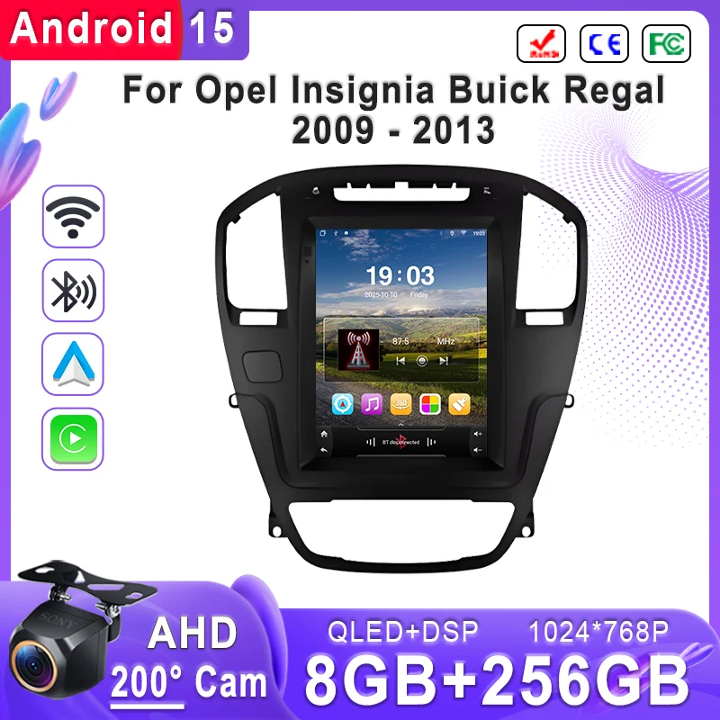 Фото Android 15 9,7 дюймов для Opel Insignia Buick Regal 2009-2013 Автомобильный радиоприемник Carplay Стерео без 2 Din DVD-плеер навигационный головное устройство №1