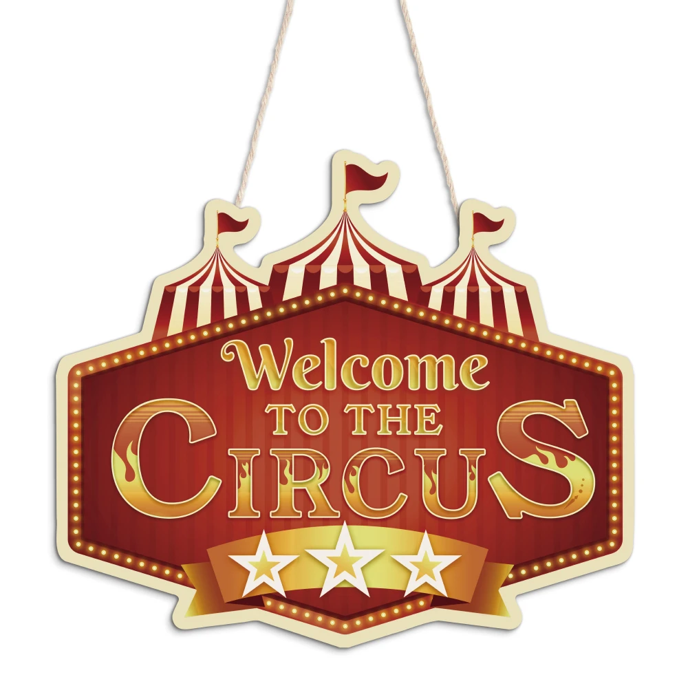 

Деревянный подвесной знак Putuo Decor "Добро пожаловать в цирк"