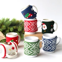 creative christmas sweater ceramic cup simple cute female office pair cup breakfast milk cup mug couple coffee cup utensils