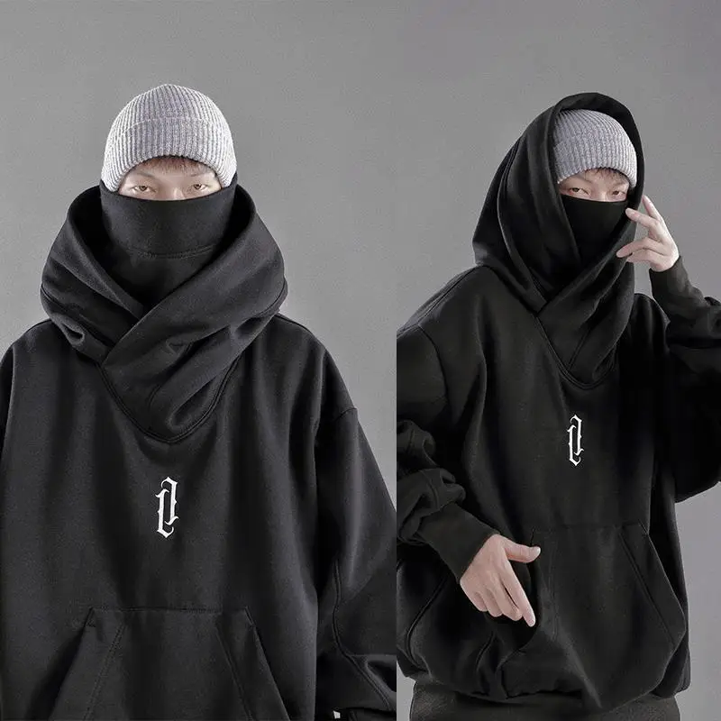 QWEEK толстовки с капюшоном вертикальный пуловер черная толстовка в стиле хип-хоп