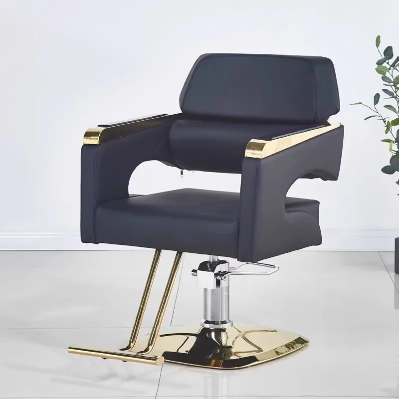 Золотой комфортный парикмахерский стул в стиле ретро салон красоты итальянский