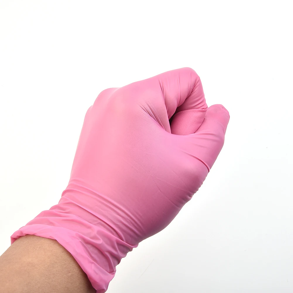

20pcs Pink Disposable Latex Gloves Household Laboratory Nitrile Rubber Gloves Small/medium Work Water Proof Kitchen Women Gloves