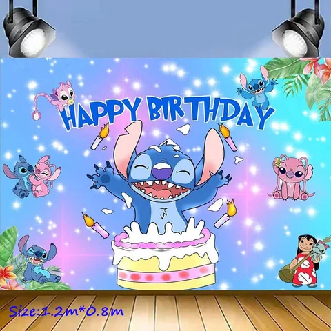 Одноразовая посуда Disney Stitch день рождения розового цвета
