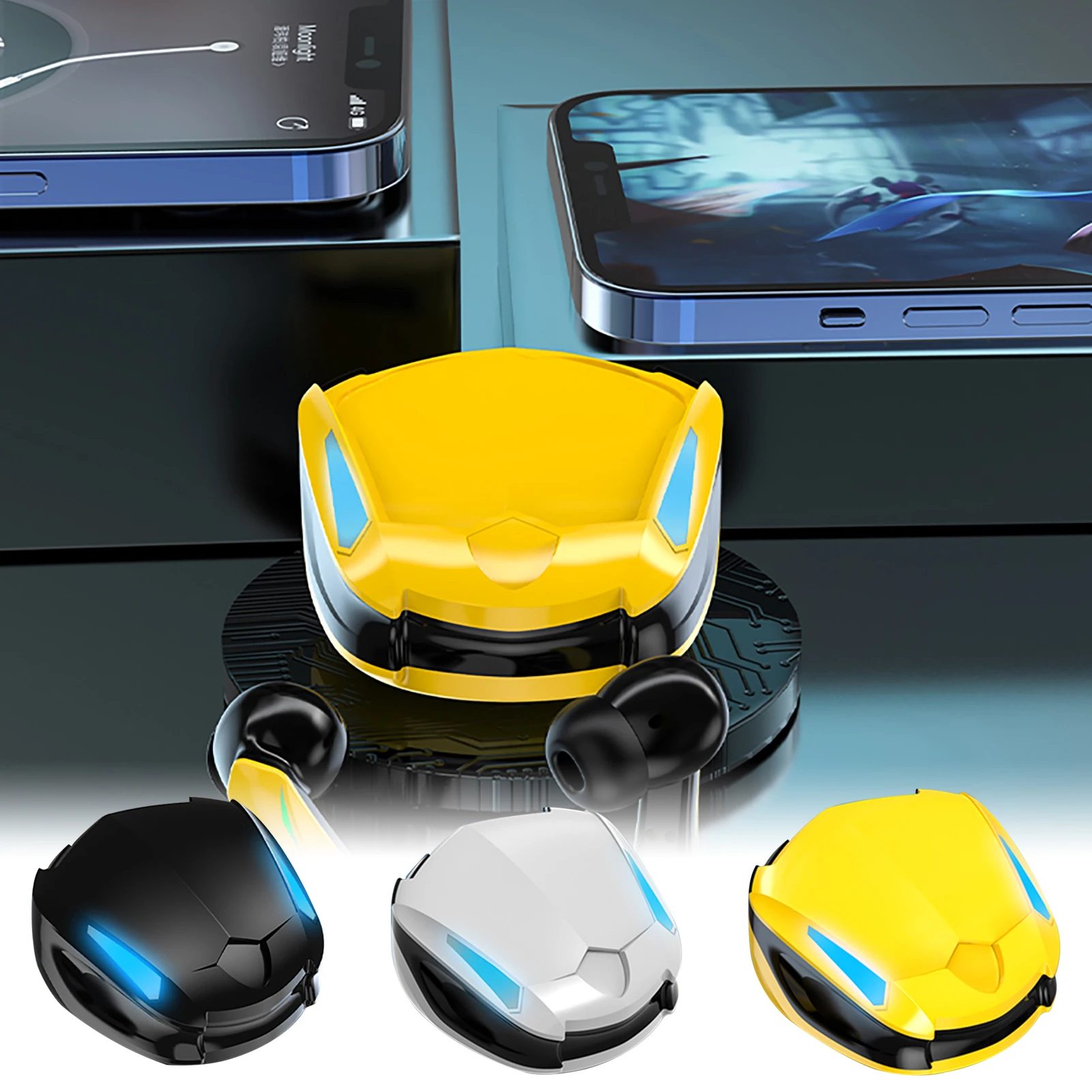 

Наушники-вкладыши Blue-tooth 5,0 с низкой задержкой, беспроводные наушники, гарнитура с подсветкой, беспроводные Игровые наушники-вкладыши для сп...