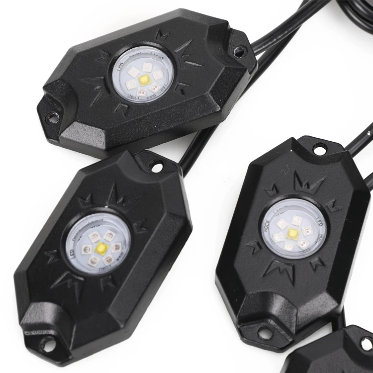 

App Controlled RGBW and White LED 4pcs 12pcs Rock Light Pods for fishing and vehicles