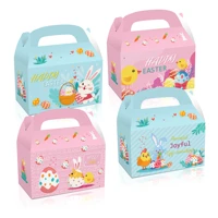 dd110 4pcs colorful easter day party biscuits bag candy pack rabbit box kids gift birthday decorations party diy cake supplies