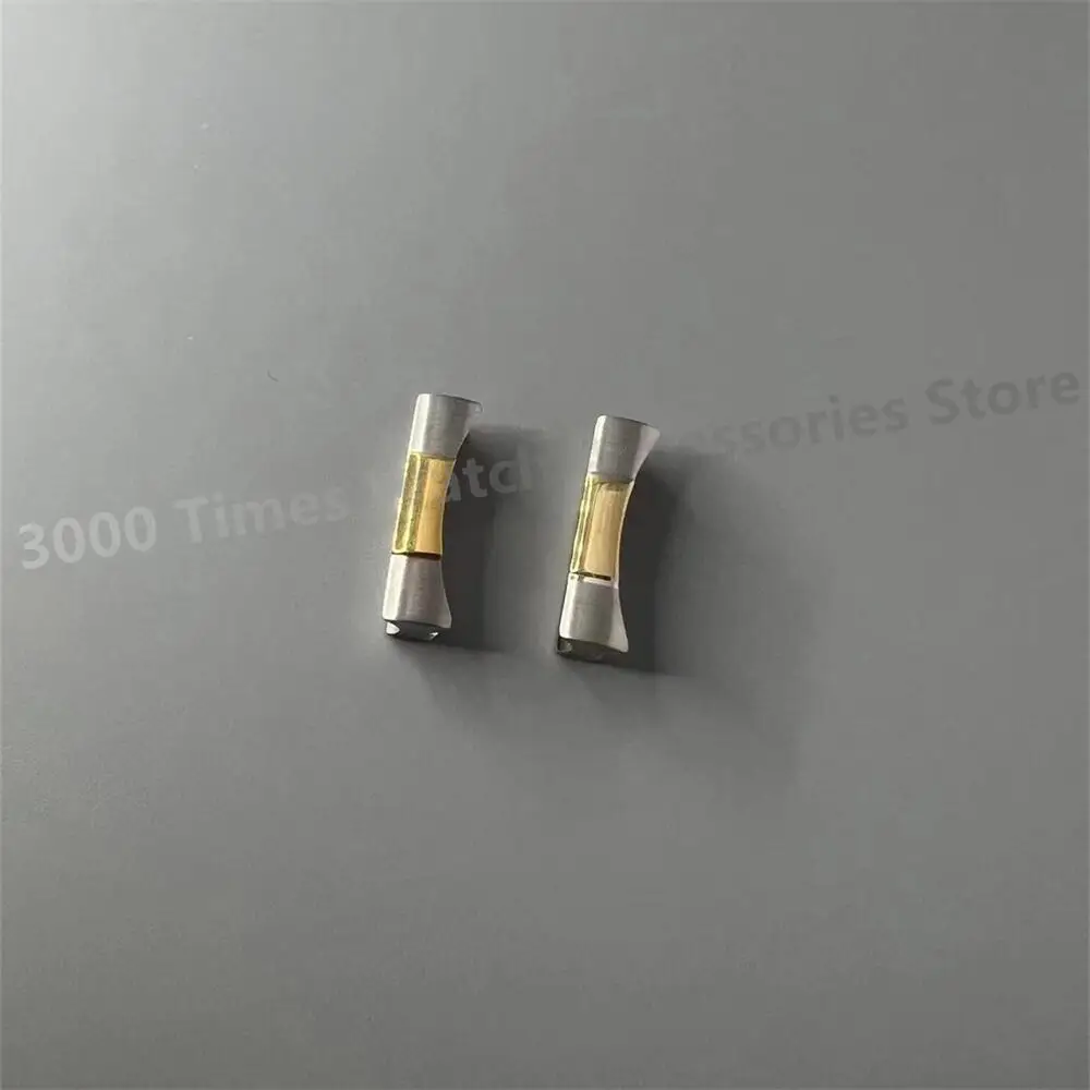 20MM Silver Gold Solid Curved End Link Endlink fit For RLX Daytona Rubber Leather Watch Strap