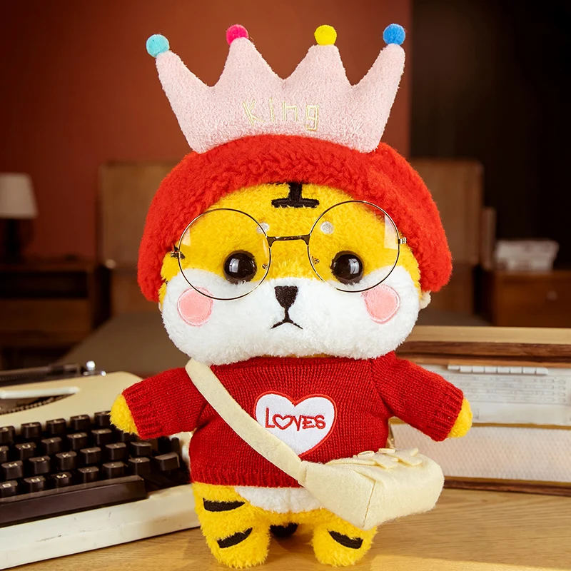 

2022 30CM Tiger year mascot doll little tiger plush toy zodiac tiger doll doll girl new year christmas gift