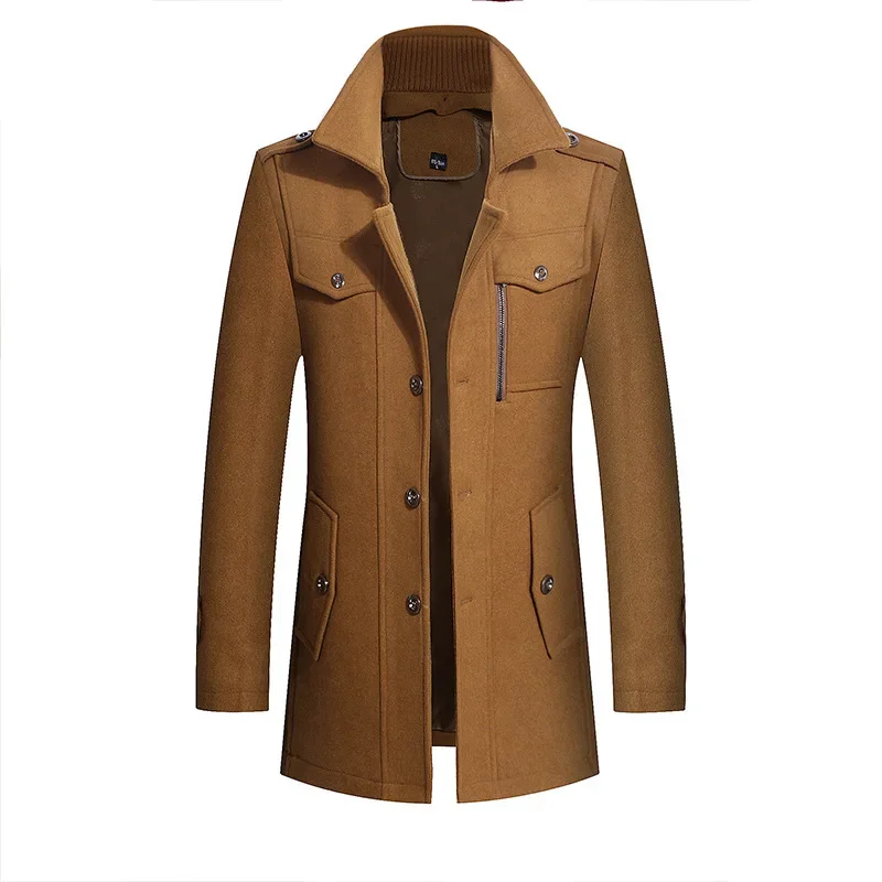 Куртка мужская шерстяная с двойным воротником на осень/зиму