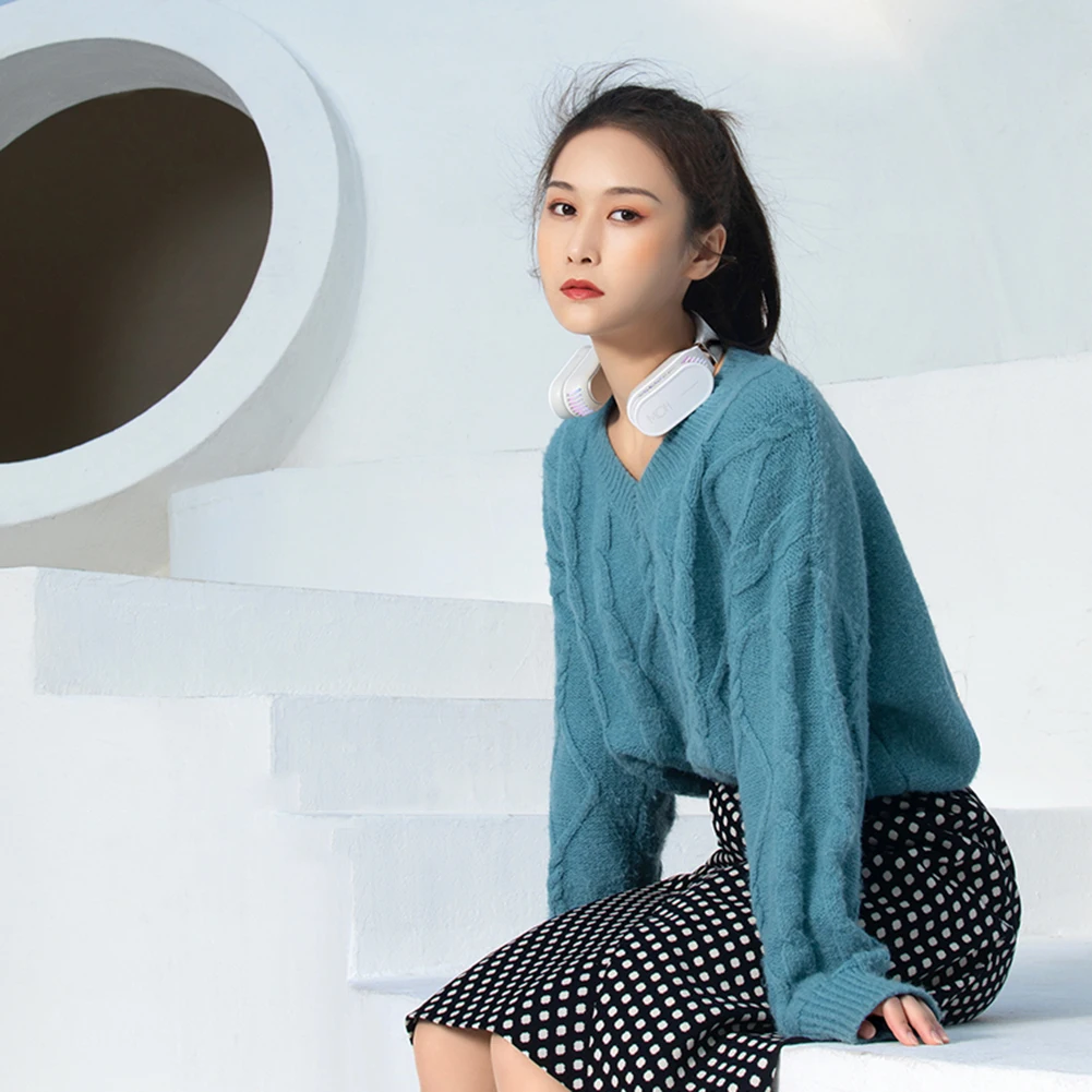 

Вентилятор охлаждения 2 в 1, перезаряжаемый подвесной обогревающий Портативный Регулируемый безлинейный шейный вентилятор для спорта на от...