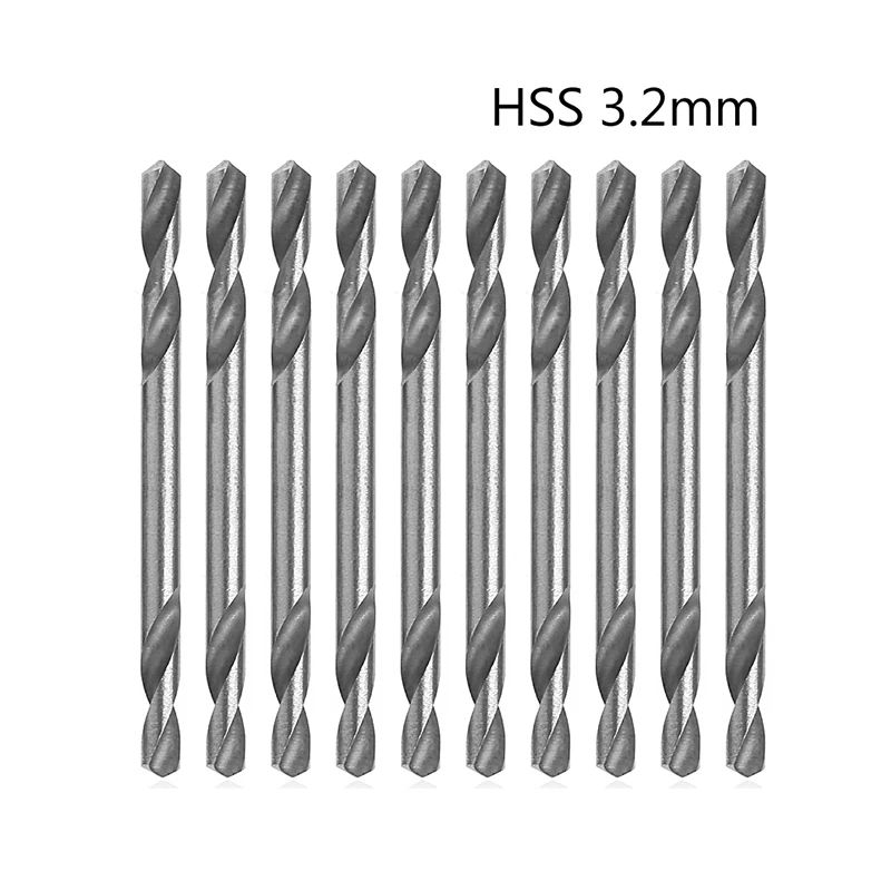 

10Pcs 3.2mm HSS Double Ended Spiral Drill Tools Drill Set