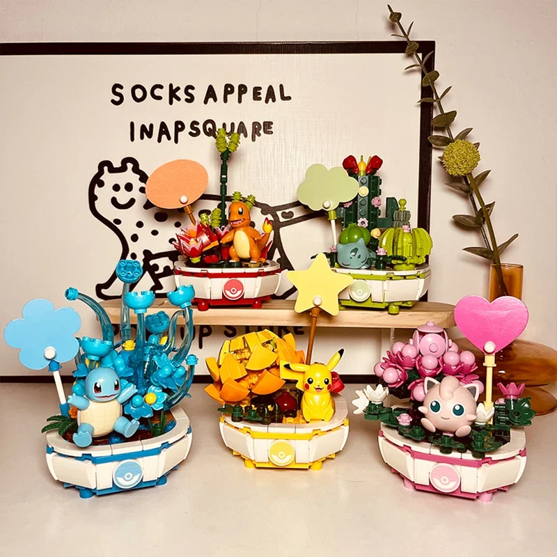 Строительный блок Keeppley Pokemon Пикачу Чармандер Сквиртл Растение в горшке Jigglypuff