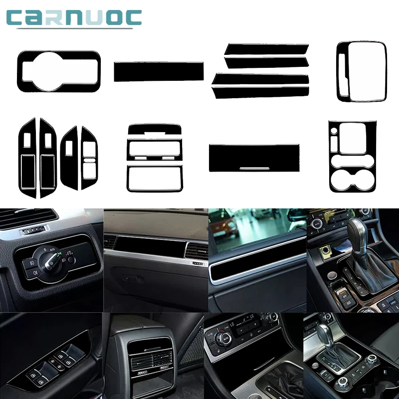 Глянцевые черные наклейки из АБС-пластика для интерьера Volkswagen VW Touareg 2011 2012 2013 2014